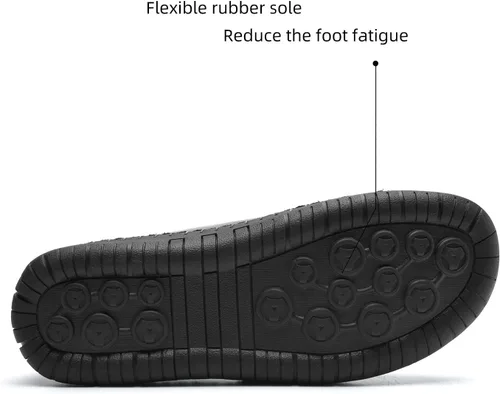 Vista 3 de alcubieree Zapatos casuales de cuero para hombre, cómodos y modernos, mocasines ligeros, para caminar, conducir, tallas 7.5-13