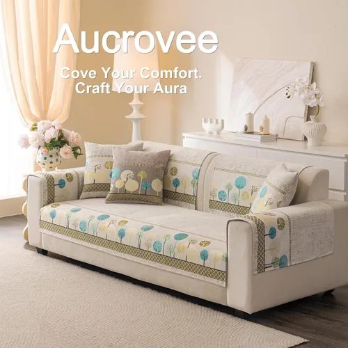 Vista 3 de Funda de felpilla bohemia y jacquard para sofá modular de 3 plazas, funda protectora antideslizante para sofá modular de 3 plazas, funda protectora