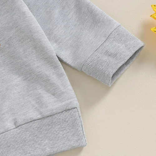 Vista 5 de Wrrkayly Traje de Acción de Gracias para bebé niño pequeño, sudadera de manga larga con cuello redondo y estampado de pavo, pantalones deportivos