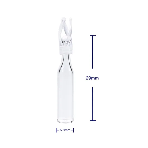Vista 2 de ALWSCI Insertos de vial de 250 µl, vidrio de borosilicato de 0.236 x 1.142 in, base cónica con resorte, paquete de 100