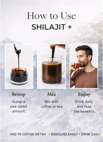 Vista 5 de Resina Shilajit pura del Himalaya 100 porciones Suplemento mineral de alta potencia para hombres y mujeres