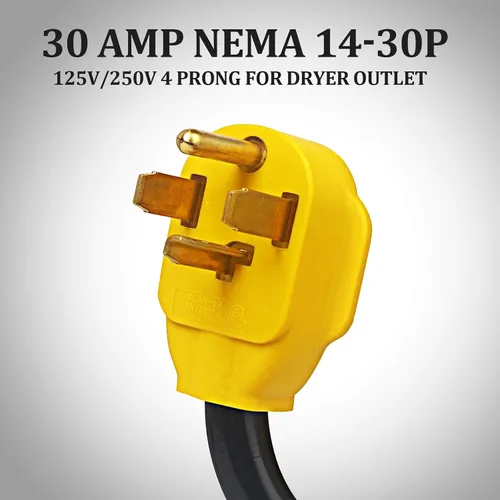 Vista 4 de Cable adaptador de cargador NEMA 14-30P a 14-50R EV, secadora de 30 amperios a 50 AMP EV/RV adaptador de conversión para carga Leave 2, compatible