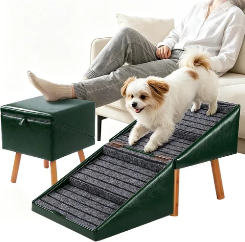 Vista 11 de Rampa para mascotas para camas altas de 21.06 pulgadas de alto Camello ámbar