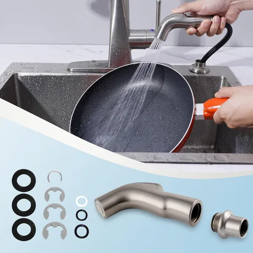 Vista 4 de Hygie Rinse Accesorio universal para rociador de fregadero para grifo, cabezal rociador lateral de cocina compatible con Delta, Moen, Kohler y otras