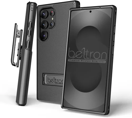 Vista 10 de BELTRON - Funda con clip para cinturón para Samsung Galaxy S24 Ultra, funda protectora delgada de doble capa de agarre de cuerpo completo y funda