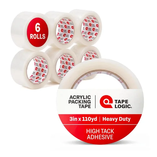 Vista 10 de Tape Logic Cinta de embalaje (6 rollos), 3" x 55 yardas - Recambio de cinta de embalaje de resistencia industrial para envío, mudanza, cumplimiento