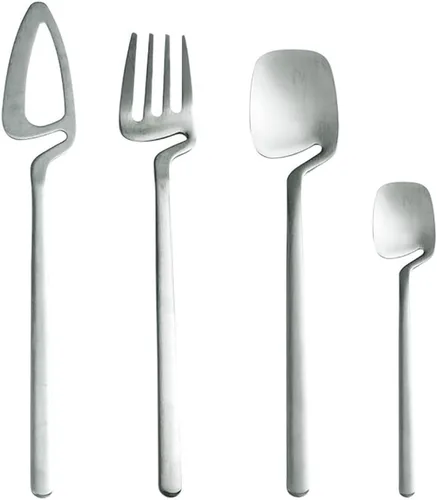 Vista 11 de Juego de cubiertos negros de 24 piezas para 6 cubiertos únicos, juego de vajilla moderna de acero inoxidable para cocina, reuniones familiares y uso