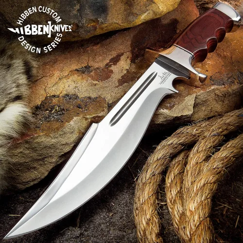 Vista 2 de Gil Hibben Legionnaire Bowie Knife II con funda de cinturón de cuero