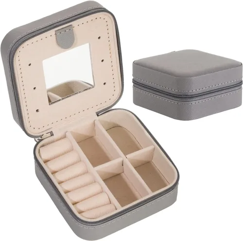 Vista 22 de KElofoN Estuche de viaje para joyas Caja de viaje para joyas Organizador de joyas de viaje Pequeño estuche organizador de joyas para niñas y mujeres