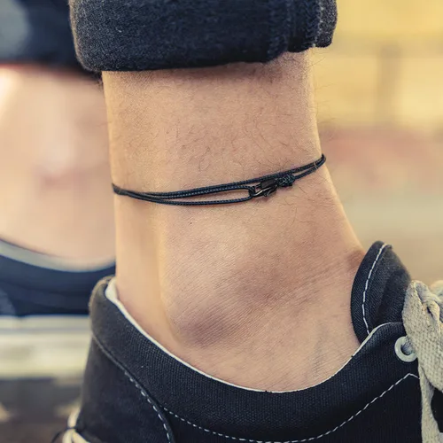 Vista 2 de Made by Nami Surfer Anklet with Snap Hook Clasp Waterproof & Adjustable Thin String Ankle Bracelets for Women and Men Handmade Jewelry for Beach and