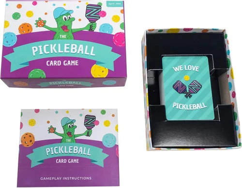 Vista 3 de PCG Juego de cartas de pickleball para adultos, estrategia, suerte y diversión para adultos, 2 o 4 jugadores, perfecto para noches de juego