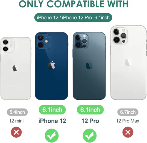 Vista 7 de Hython Funda para iPhone 12 Case e iPhone 12 Pro Case con Soporte de Anillo, Soporte de Anillo Giratorio de 360° Kickstand Magnético, Borde Chapado