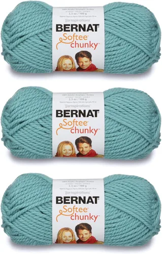 Vista 44 de Ovillo sólido Bernat Softee Chunky, Acrílico, Rojo Berry, Paquete de 1