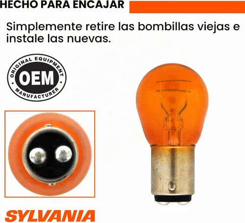 Vista 3 de SYLVANIA 1157A focos en miniatura de larga vida útil, color ámbar, contiene 2 focos