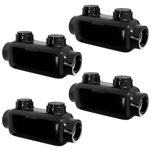 Vista 9 de OHLECTRIC Conector de empalme en línea - 2/0-6 AWG - Conector aislado negro - Tornillo hexagonal Allen 3/16 - Revestimiento resistente