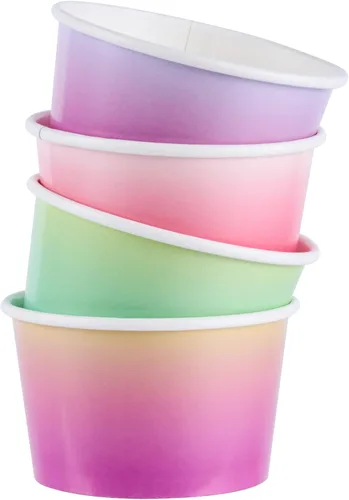 Vista 85 de Restaurantware Coppetta - Vasos de postre de 3 onzas, 50 tazas desechables para helado, tapas se venden por separado, cuencos de papel a cuadros