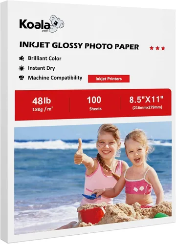 Vista 12 de Papel fotográfico brillante para inyección de tinta Koala 4X6 pulgadas 48lb 100 hojas Papel fotográfico brillante profesional compatible