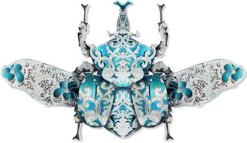 Vista 10 de Piececool Rompecabezas 3D de metal para adultos, modelo Cicada 3D, kits de construcción con temática de insectos, broche de moda de animales