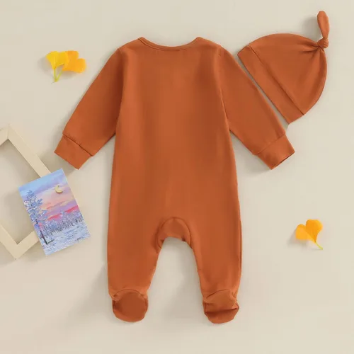 Vista 3 de KMBANGI Mameluco para bebé recién nacido, con cremallera y gorro