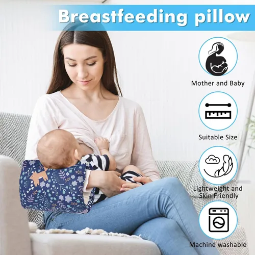 Vista 2 de Almohada de Brazo para Alimentación de Bebé, Almohada de Brazo de Algodón Suave para Lactancia de Recién Nacido, Almohada de Lactancia para Mayor