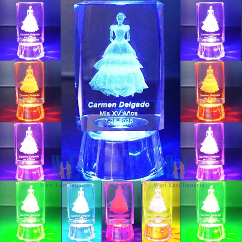 Vista 7 de Sweet 15 Favor 12 piezas personalizado grabado láser cubo recuerdo de fiesta – Quinceañera, Mis XV Años, Mis 15 años, Sweet 16 (2.5 pulgadas de alto)