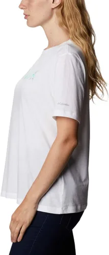 Vista 3 de Columbia Cuello redondo relajado Bluebird Day para mujer, marca floral blancaviento, talla 3X Plus