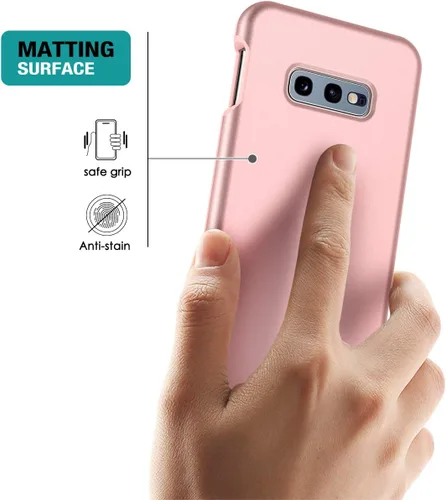 Vista 4 de SURITCH Funda para Samsung Galaxy S10e, 【Protector de pantalla integrado】【Compatible con carga inalámbrica】Cubierta trasera resistente híbrida Oro