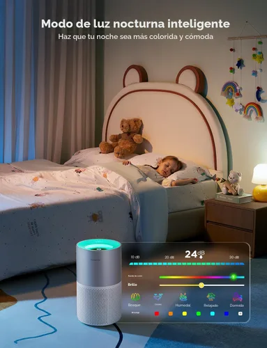 Vista 7 de GoveeLife Purificadores de aire para el hogar, purificador de aire inteligente para habitaciones grandes con aplicación y control Alexa, cubre hasta