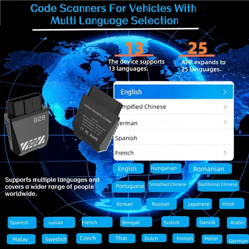Vista 8 de Escáner inalámbrico Bluetooth OBD2, lector de código automático con reinicio de luz del motor de verificación, datos en vivo y preparación I/M