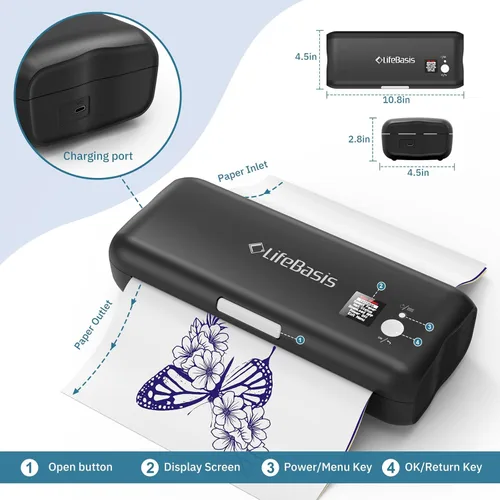 Vista 7 de LifeBasis Impresora de plantillas de tatuaje Bluetooth