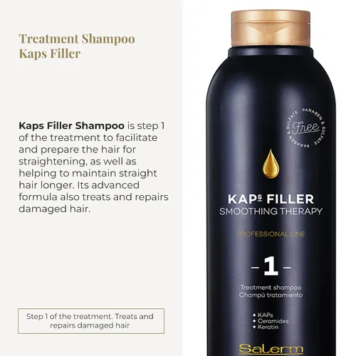 Vista 2 de SALERM - Champú sin sulfato ni parabenos - Champú Tratamiento Kaps Filler - 16.9 fl oz - Mantiene los resultados de alisado durante más tiempo
