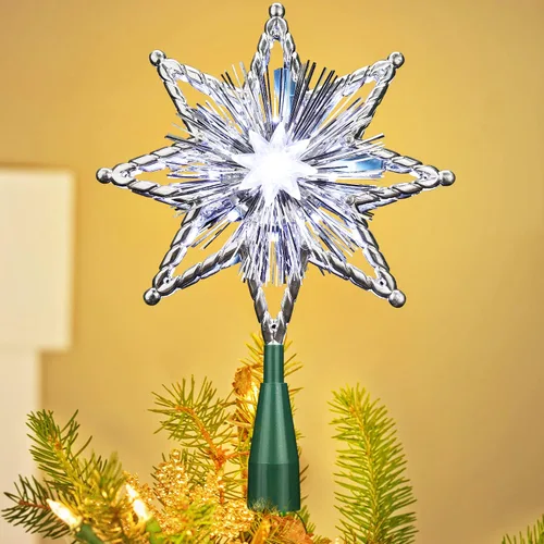 Vista 13 de ODEETRONIC Luces de Estrella para la Punta del Árbol de Navidad, 9.5 pulgadas con Certificación UL Estrella 3D para la Punta del Árbol, de Doble