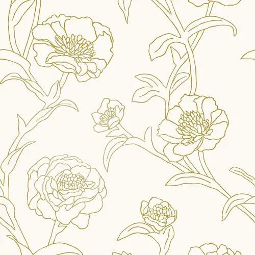 Vista 14 de Tempaper Papel tapiz floral extraíble con despegar y pegar de peonías metálicas en blanco y negro, 20.5 pulgadas x 16.5 pies, fabricado