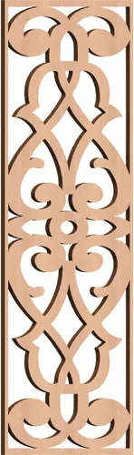 Vista 9 de 9 3/8"W x 24 3/8"H x 1/4"T Bellaire Decorativos Paneles de pared de madera calado, abedul