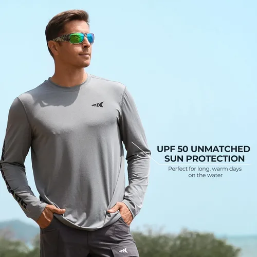 Vista 4 de KastKing Camisetas de manga larga para hombre, camisas de pesca para hombre