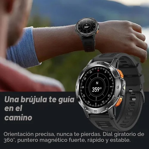 Vista 4 de Nueva brújula para exteriores 2026 con llamadas Bluetooth y monitoreo de salud, más de 100 modos de ejercicio, reproducción de música, asistente