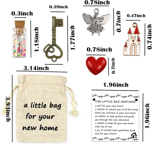 Vista 2 de LUOKIFUR Bolsa pequeña para inauguración de la casa de la nueva casa, recuerdo en movimiento, accesorios de ángel clave, regalo, regalo