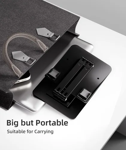 Vista 4 de Ingnok Soporte ajustable para tableta, soporte para monitor portátil compatible con monitor portátil, tableta, teléfono, iPad, Surface Pro, Kindle