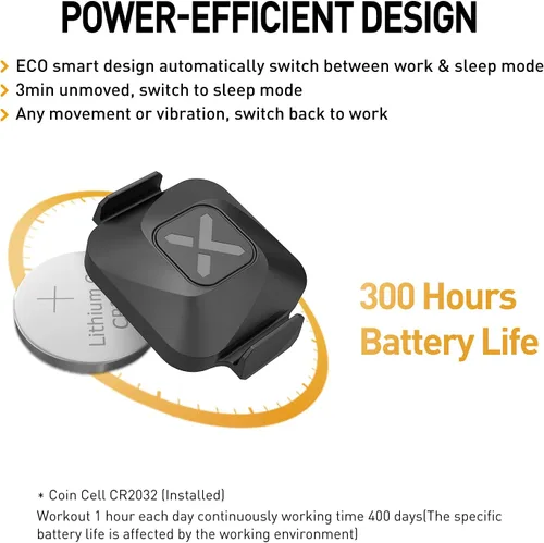 Vista 7 de XOSS Vortex - Sensor de cadencia/velocidad ANT+/Bluetooth 4.0, para exteriores/interiores, inalámbrico, IPX7, modos duales, para bicicleta, sensor
