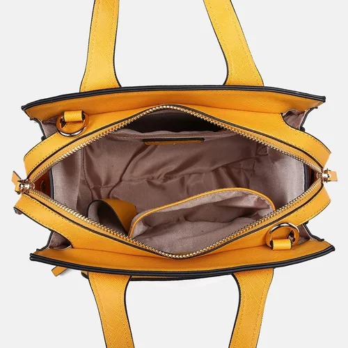 Vista 4 de JOSEKO Bolso de hombro con asa superior para mujer, bolso de mano de tamaño medio, bolso de mano de piel sintética, bolso cruzado