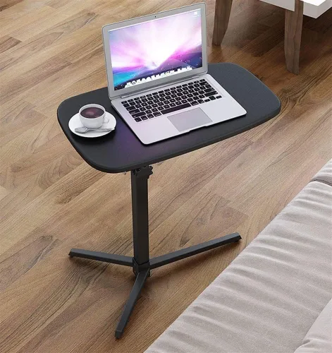 Vista 5 de TOEWOE Escritorio móvil de pie, escritorio de altura ajustable, escritorio con ruedas para oficina, hogar, escuela