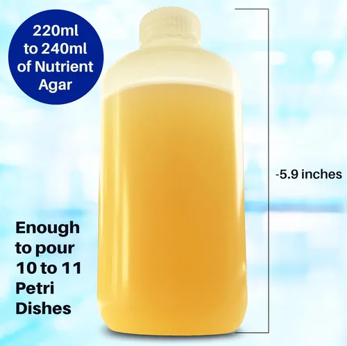 Vista 2 de Evviva Sciences - Botella de agar de nutrientes de 7.4 fl oz, premezclada y fácil de usar, vierte de 10 a 11 platos de agar, ideal para proyectos