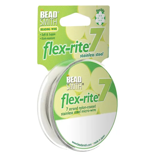 Vista 24 de The Beadsmith Flex-Rite - Alambre de acero inoxidable recubierto de nailon Transparente: 30 pies