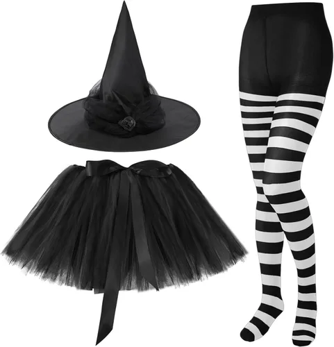 Vista 8 de SATINIOR Disfraz de bruja de Halloween para mujer 2026, negro y verde