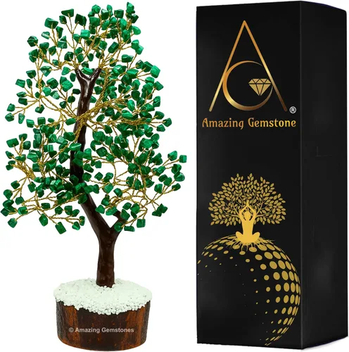 Vista 36 de Árbol de la vida con múltiples piedras preciosas naturales curativas de primera calidad, bonsái de Feng Shui, para decoración del hogar y la oficina