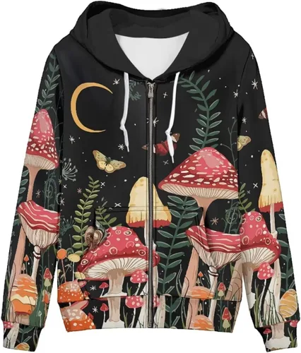 Vista 3 de Showudesigns Sudaderas con capucha y sudaderas con cremallera para mujer XS-5XL
