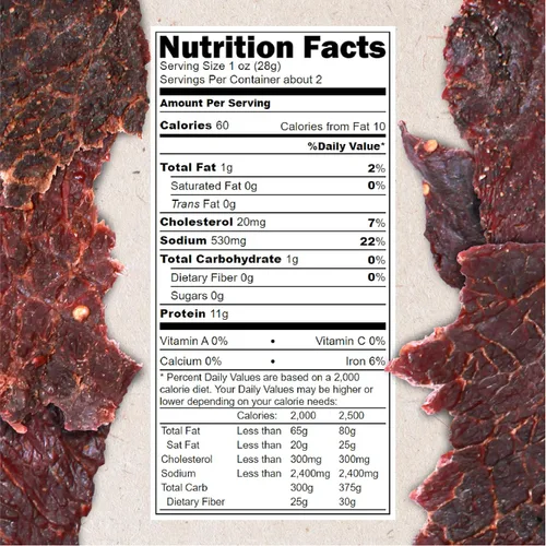 Vista 2 de Hardtimes Carne Seca Artesanal de Vaca - Sabor a Pimienta Negra - Paquete de 3 bolsas de 2.25 oz