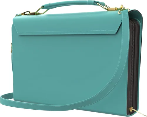 Vista 16 de DEHITE Funda para la Biblia para mujer, bolsa de transporte para la Biblia, ranuras para bolígrafos, bolsillo con cremallera, correa para el hombro