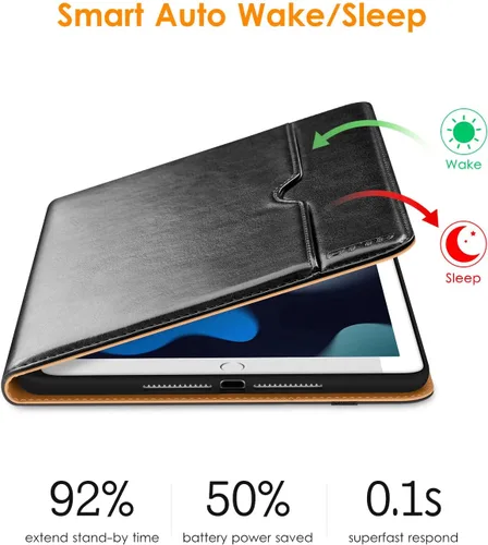 Vista 7 de DTTO Funda para iPad de 9ª/8ª/7ª Generación de 10.2 Pulgadas 2021/2020/2019, Funda de Soporte Folio Empresarial de Cuero Premium con Soporte