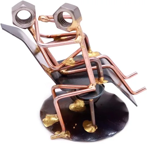 Vista 4 de Higienista dental coleccionable hecha a mano figura de arte de metal, accesorios de escritorio, trofeo, regalo de jefe, decoración de oficina